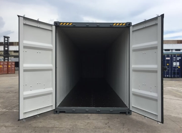 CONTENEDOR MARÍTIMO DE 40 PIES / RAL 7016 / VIAJE ÚNICO / GRIS ANTRACITA