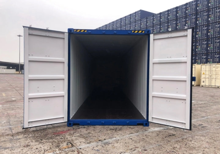 CONTENEDOR MARÍTIMO 40 PIES NUEVO / HIGH-CUBE / PRIMER VIAJE / AZUL