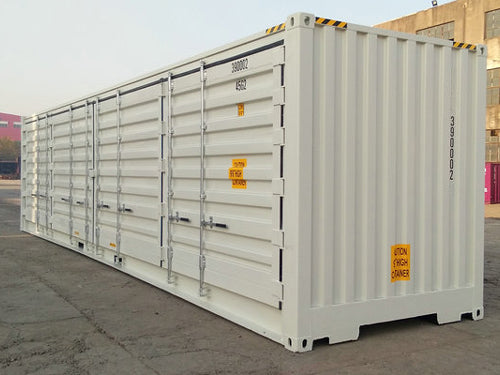 CONTENEDOR MARÍTIMO DE 40 PIES CON PUERTA LATERAL / HIGH-CUBE - RAL 9002